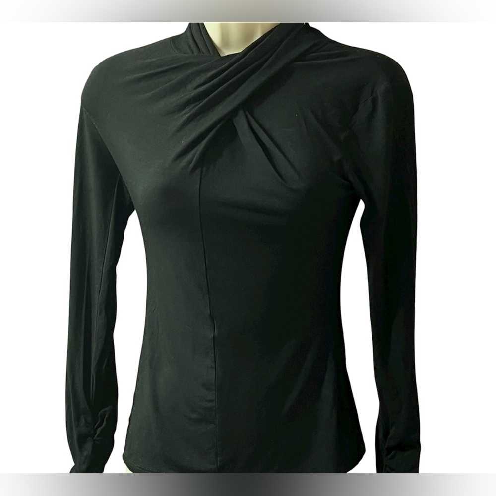 Baci Black Crisscross Neck Top NWT